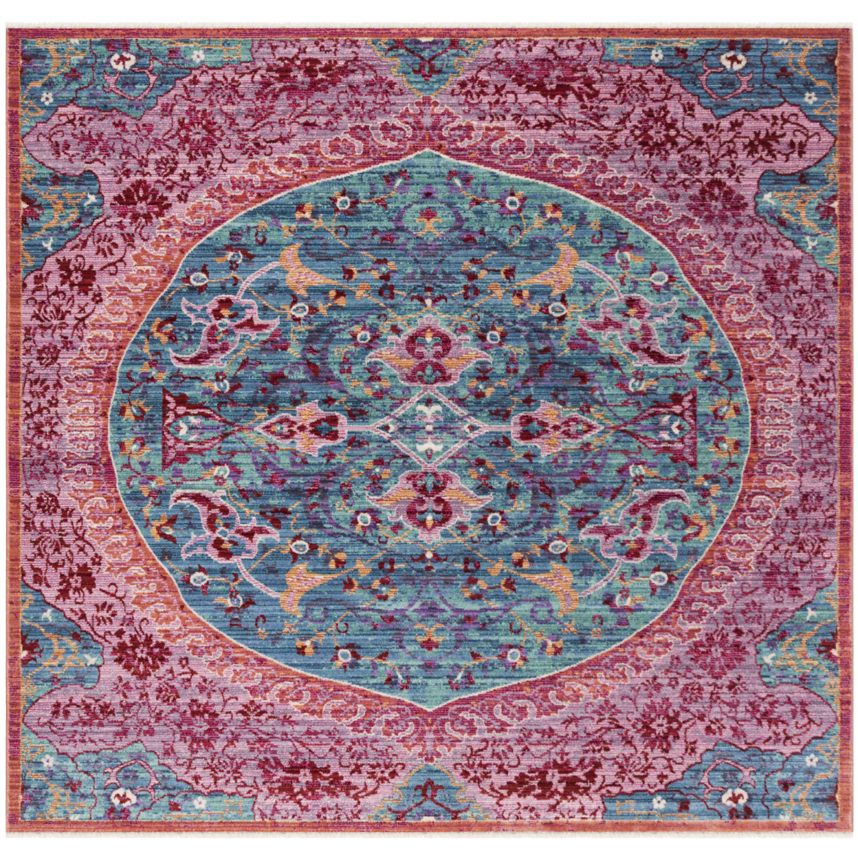 SAFAVIEH Sutton SUT401B Turquoise / Fuchsia Rug