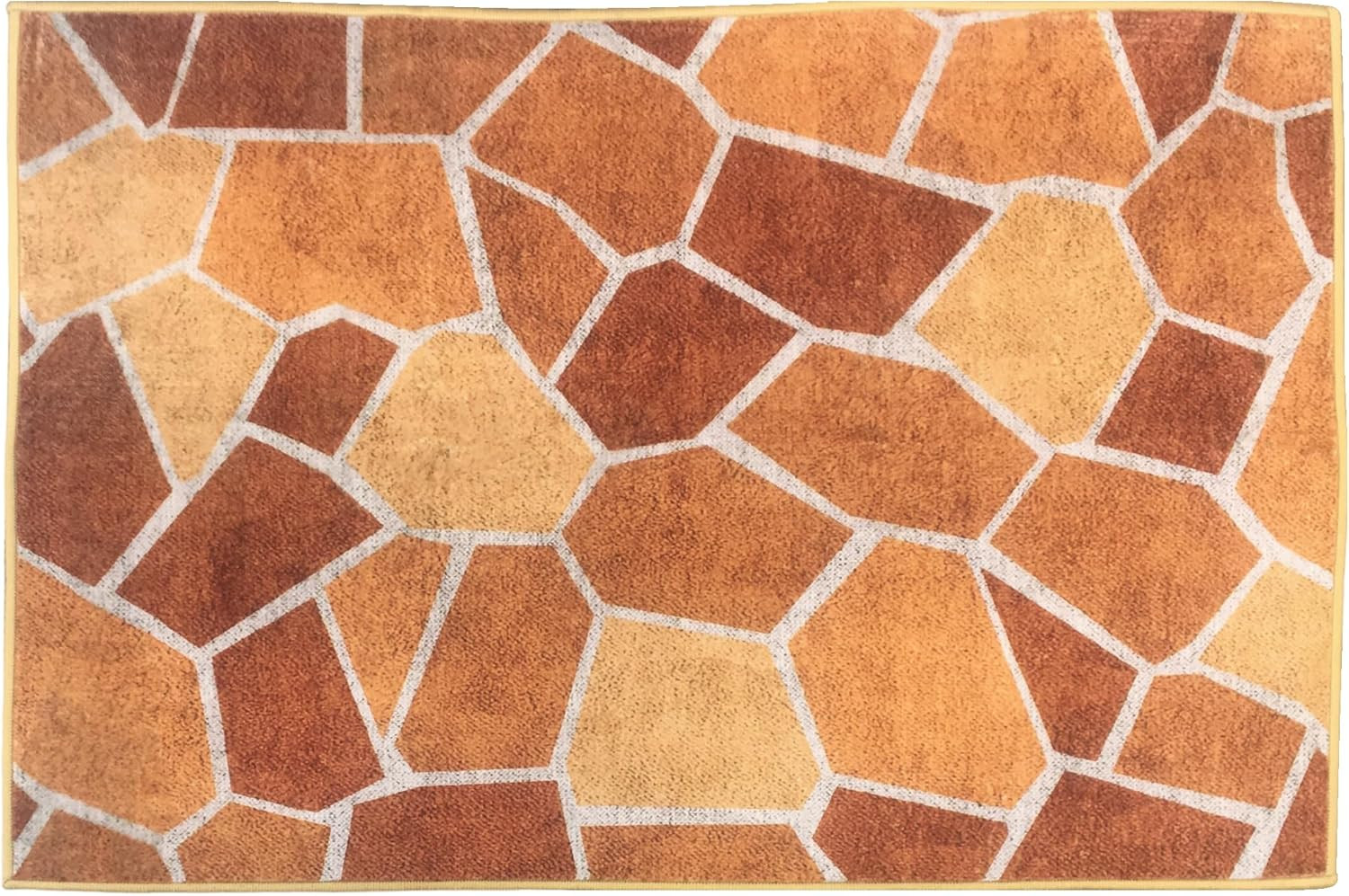 Geometric Design Rustic Stone 2′ X 3′ Area Rug Velvet Living Room Bedroom Entryw
