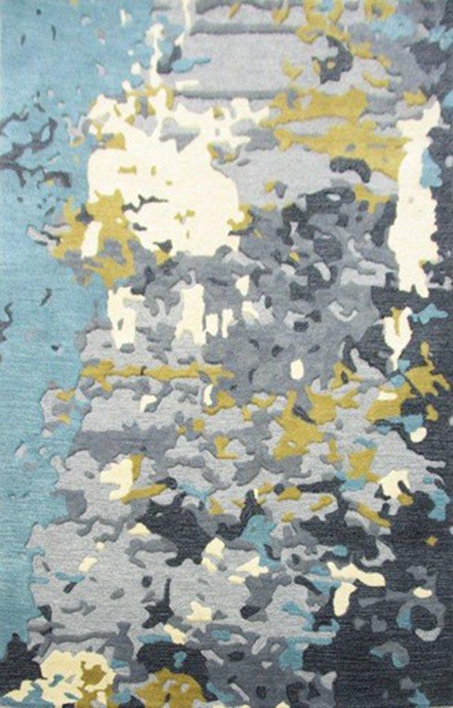 2×8 Rizzy Rugs Gray Abstract Painted Splotched Runner MO004B – Aprx 2′ 6″ x 8′