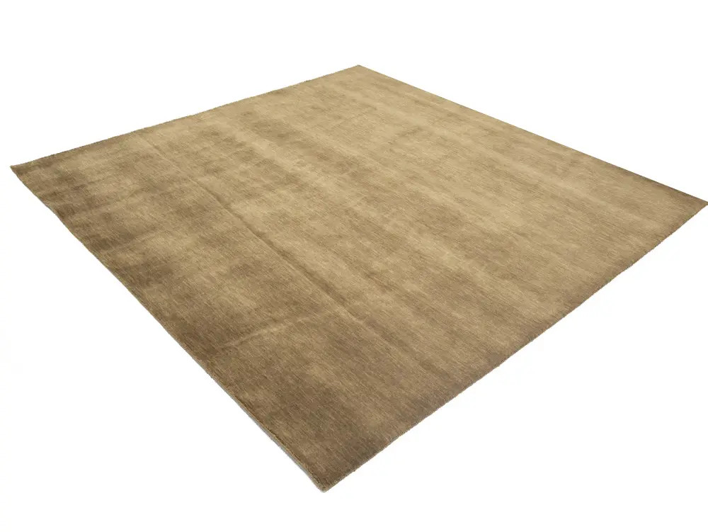 Solid Brown Hand-Loomed 8X8 Gabbeh Wool Rug Oriental Home Decor Carpet