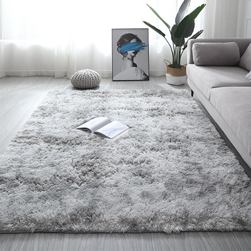 Fluffy Living Room Rugs Anti-Slip Plush Carpet Mat Floor Bedroom Rug Pad US