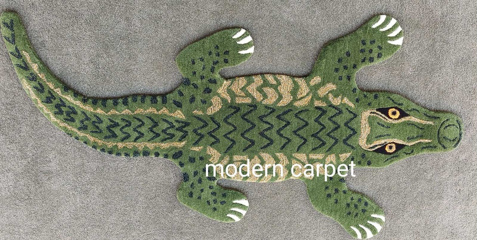 Crocodile Rugs 2×4 Feet Handmade 100% Woolen Hand Tufted For Home Decoration