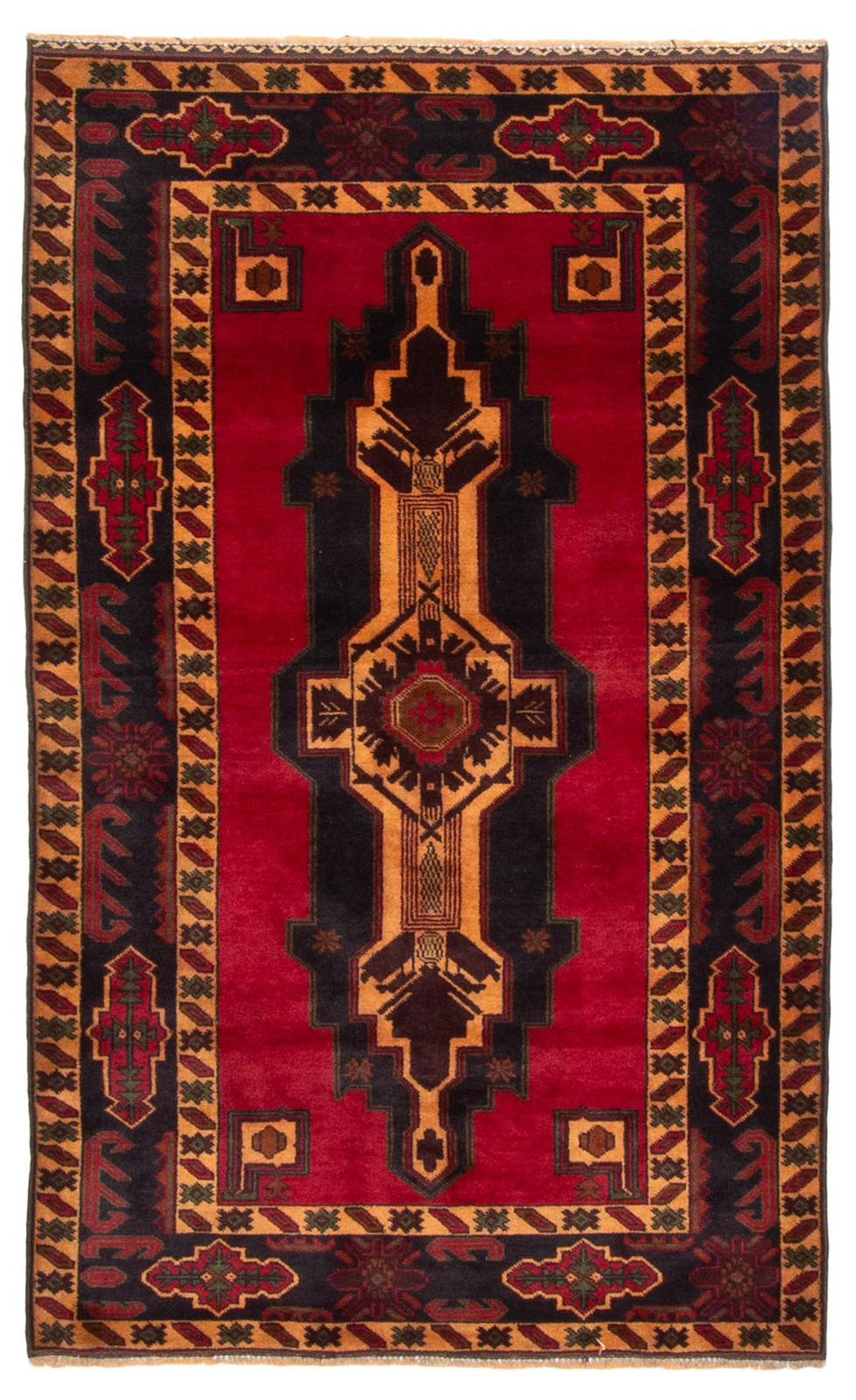 Traditional Vintage Hand-Knotted Area Rug 3’1″ x 5’1″ Oriental Wool Carpet