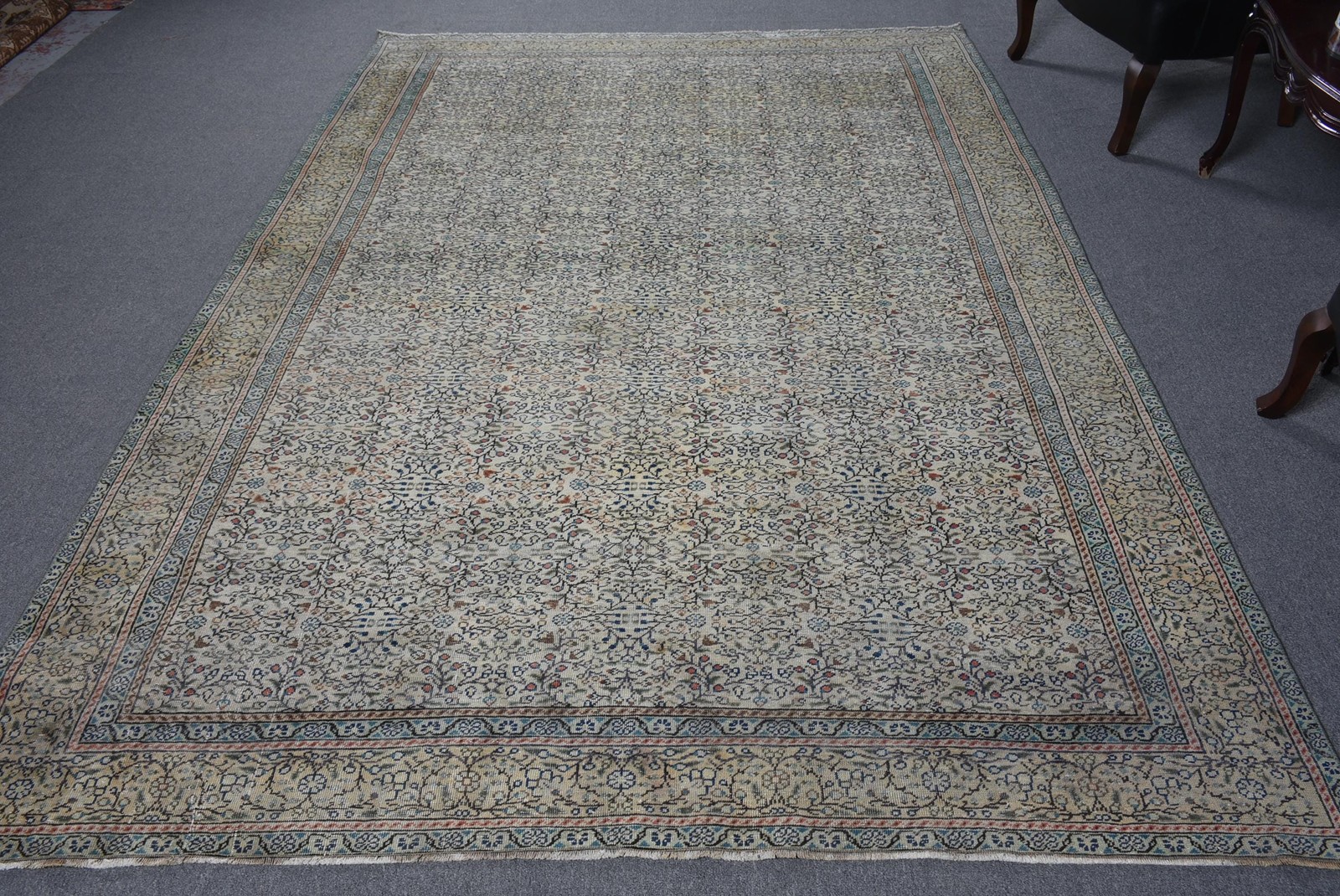 Turkish Rug, 6,5×9,4 ft Large Rug, Blue Red Wool Rug