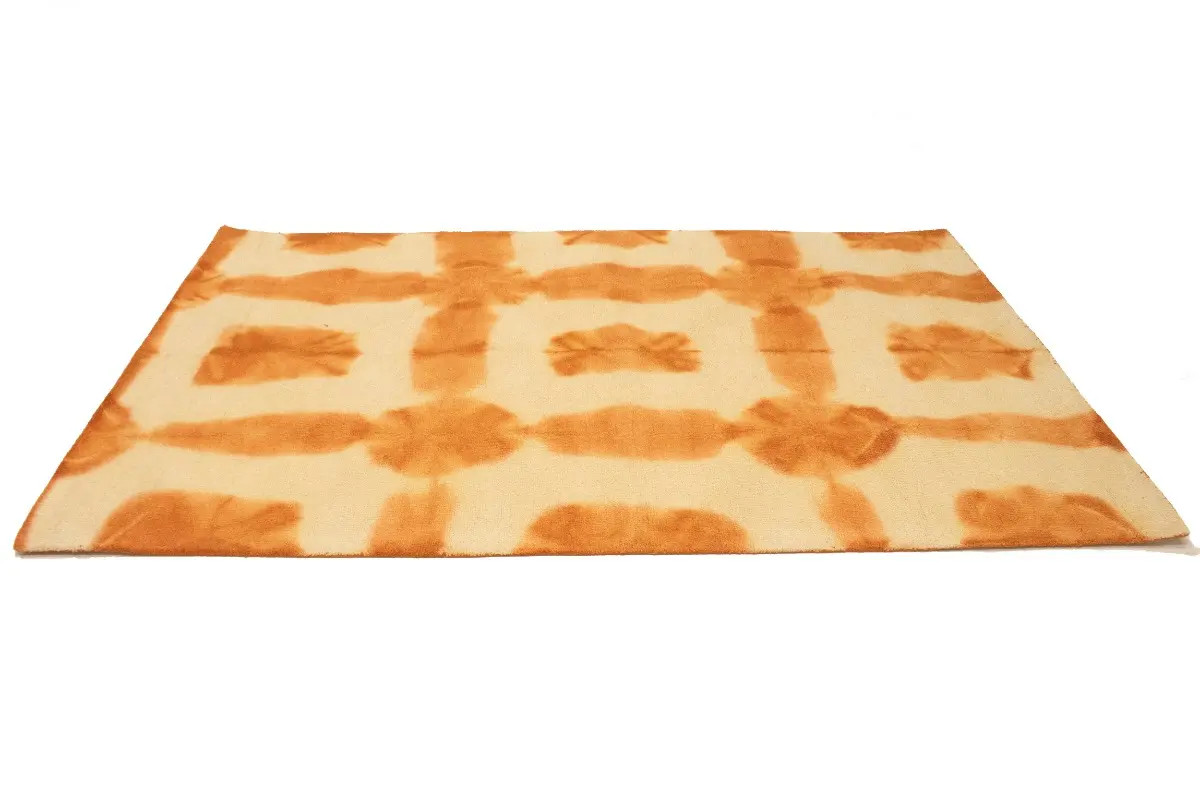 Hand-Tufted Tie-Dye Wool Plush Rug Marigold Modern Floor Room Carpet 5×8 ft