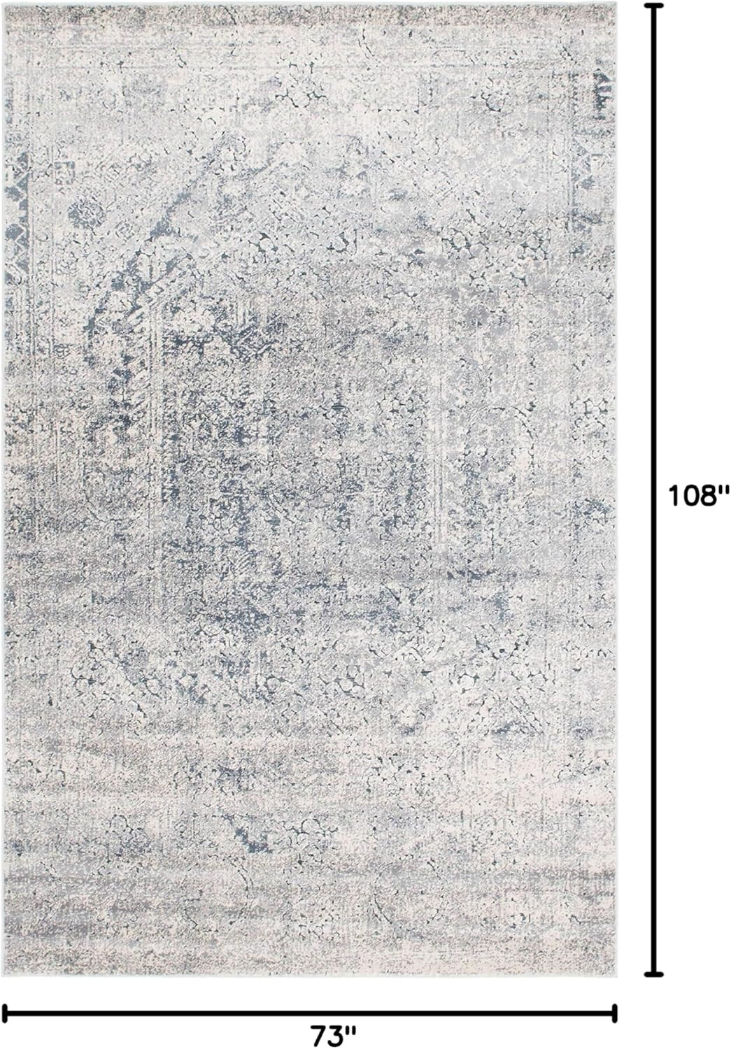 Chateau Quincy Area Rug 6’1″ x 9′ Rectangle in Gray/Beige