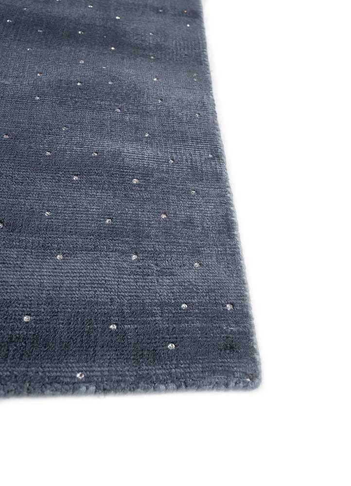 Handmade Hand Loom Viscose Rug Design Color Dark Navy Area Luxury Carpet Rug