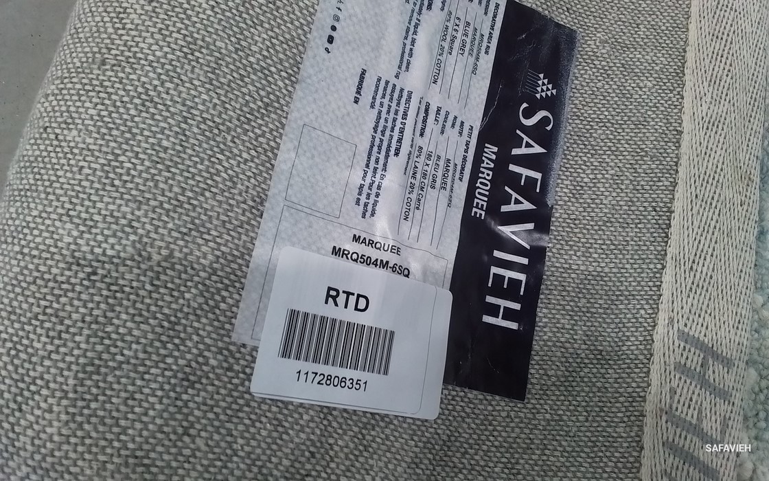 BLUE / GREY 6′-0″ x 6′-0″ Back Stain Rug, Reduced Price 1172806351 MRQ504M-6SQ
