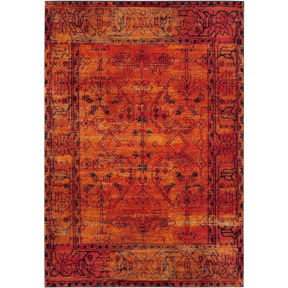 New 9×12 Rug Hamadan Vintage Oriental Geometric Area Carpet Orange Decorative