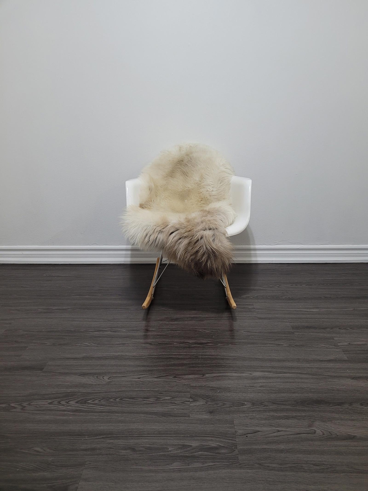 Scandinavian sheepskin rug, Dense wool rare color 100% natural #B43