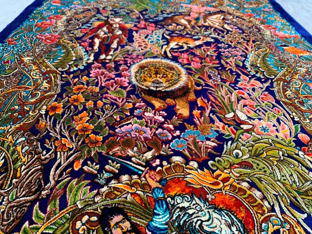 Amazing Rug Stunning Jungle Design Hall Way Beautiful Silk Home Decor Rug,3x4ft