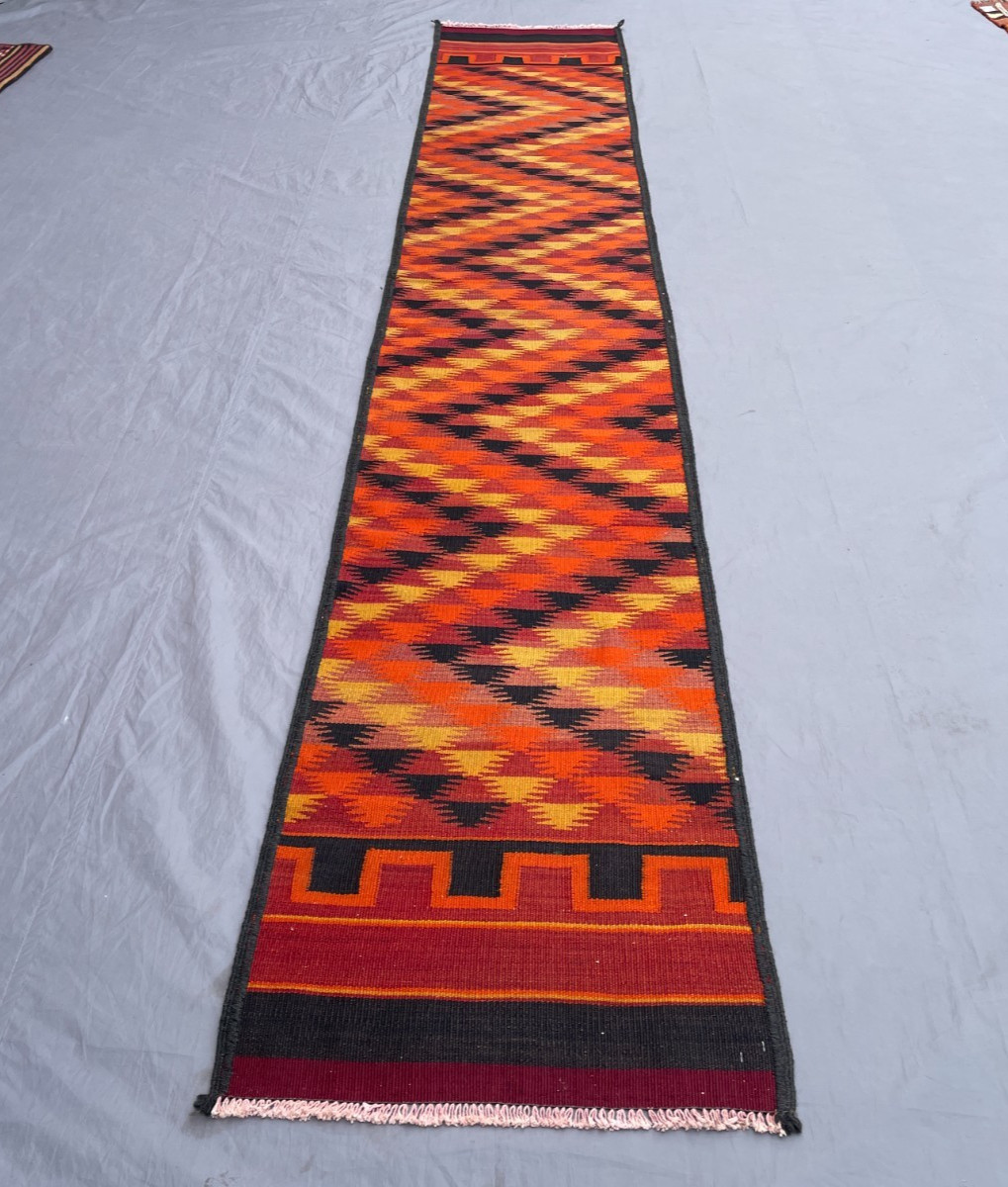 2 x 12’7 Ft Unique Ghalmori Kilim Runner – Afghan Tribal Flatweave Rug- Bold Rug