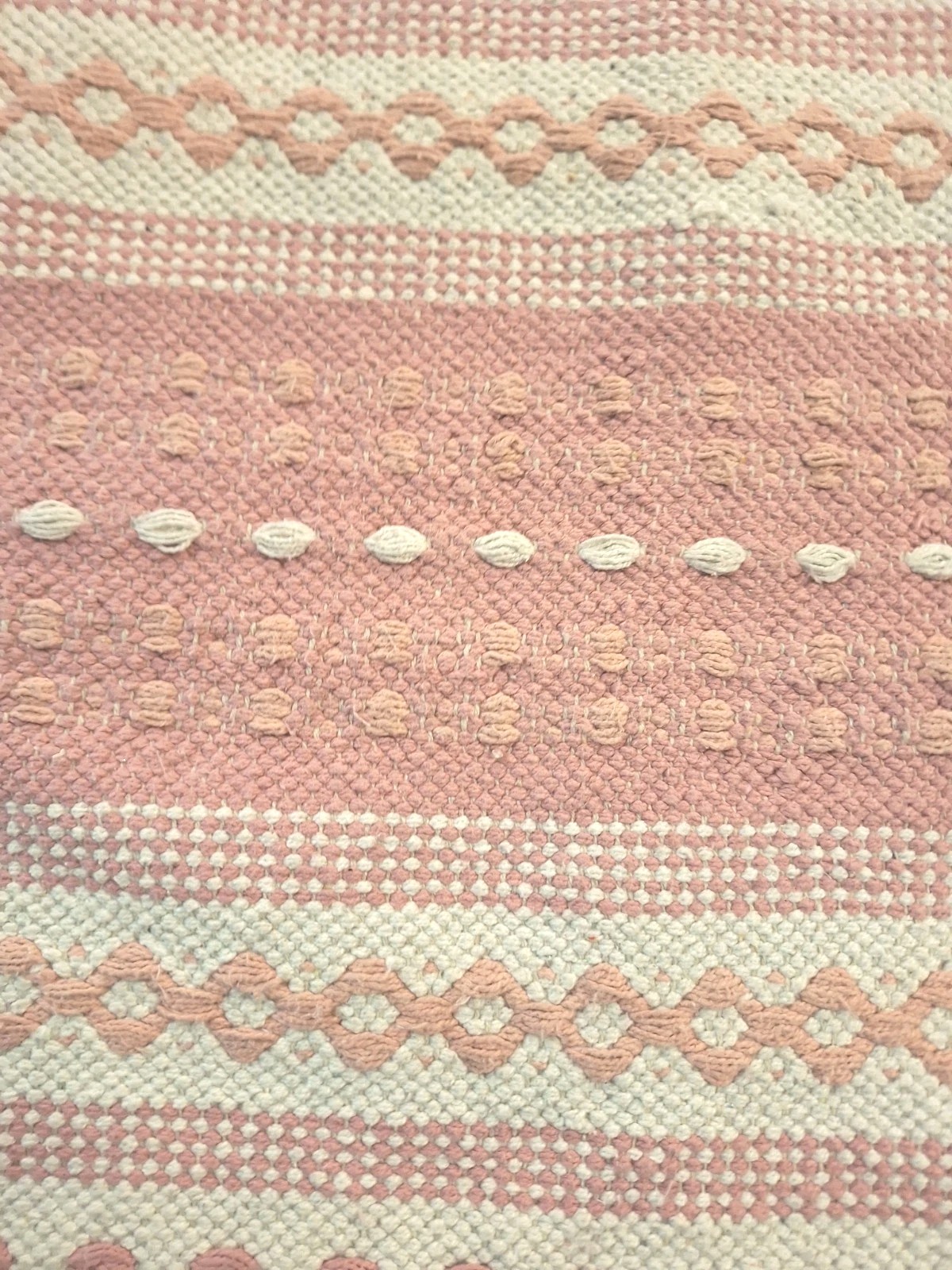 Woven Rug Pink And Ivory 58×33 Bedroom Bath Baby Room