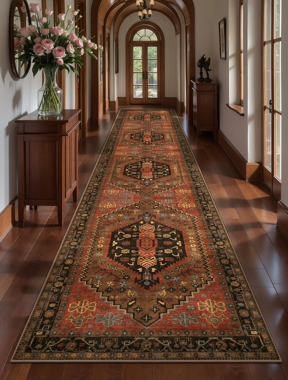 3x10ft Vintage Runner Rug Hallway Kitchen Carpet Non Slip Bedroom Laundry Mat