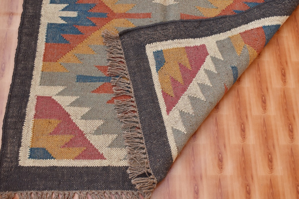 Tribal Kilim 3×5 Jute Wool Bedroom Floral Area Rug Geometric Hand Woven