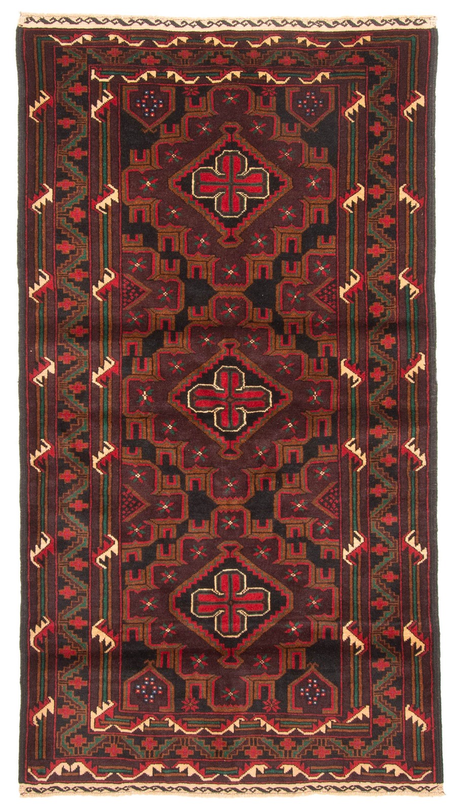 Vintage Hand-Knotted Carpet 3’6″ x 6’7″ Traditional Oriental Wool Area Rug