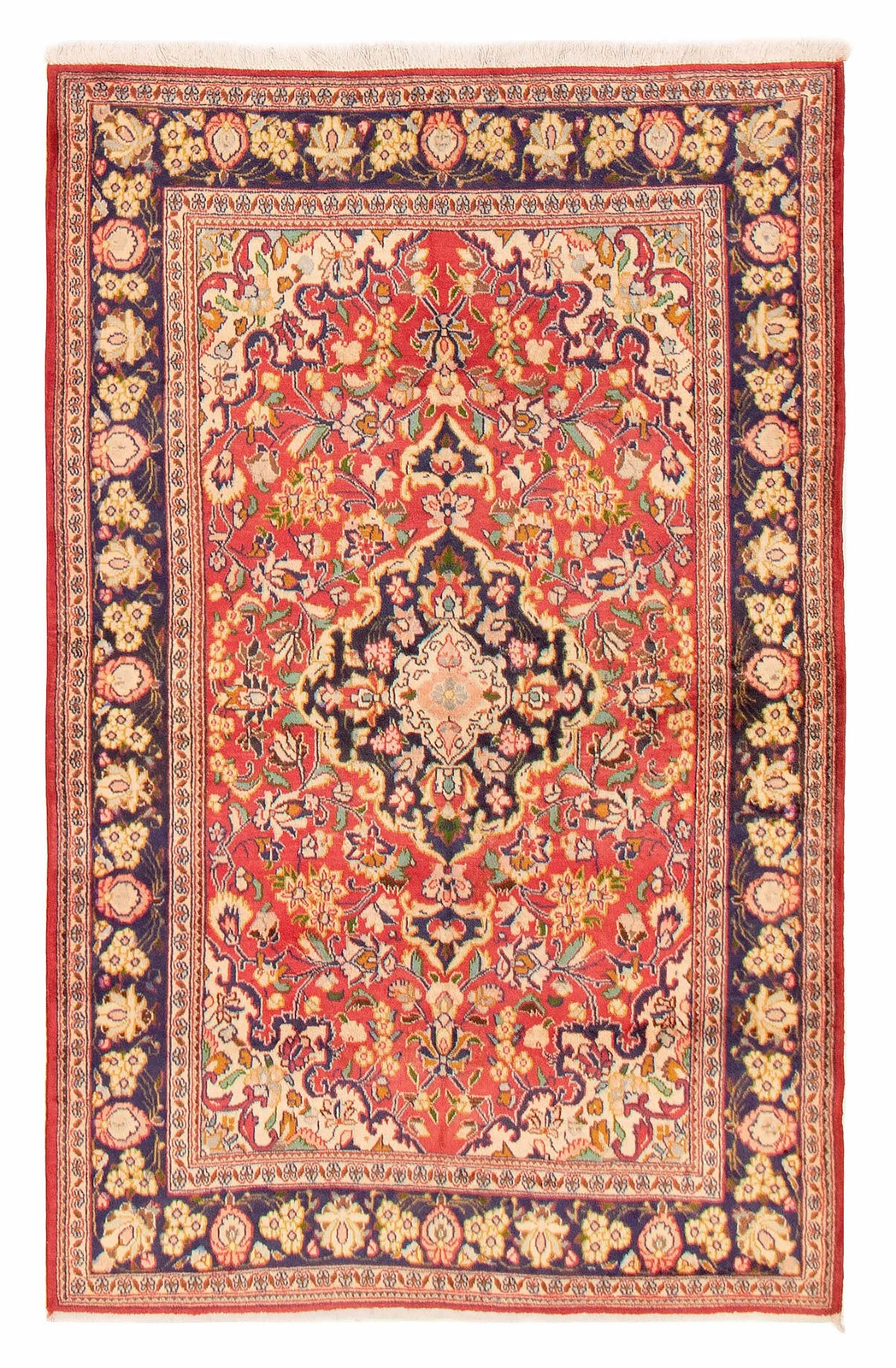 Traditional Vintage Hand-Knotted Area Rug 4’2″ x 6’8″ Oriental Wool Carpet