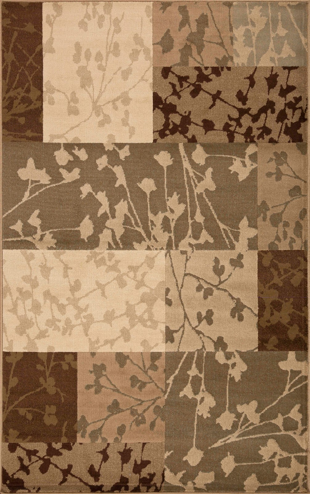 Geometric Floral Color Block Power-Loomed Antistatic Stain Resistant Area Rug