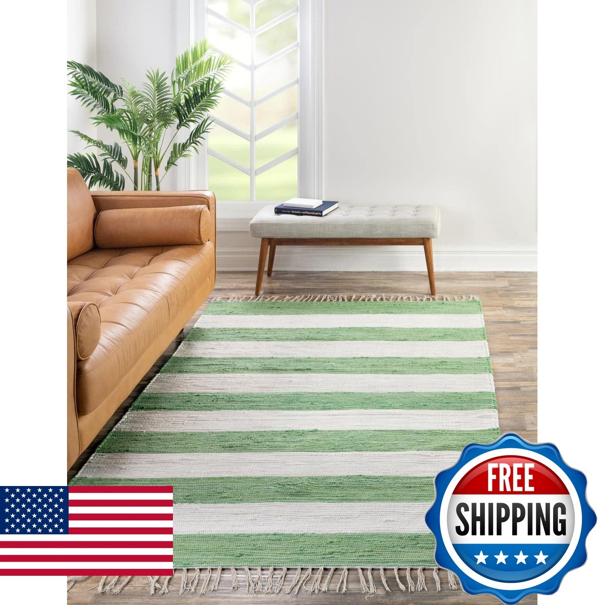 Unique Loom Chindi Rag Collection Area Rug – 2 2 X 3 1 Rectangle Green And
