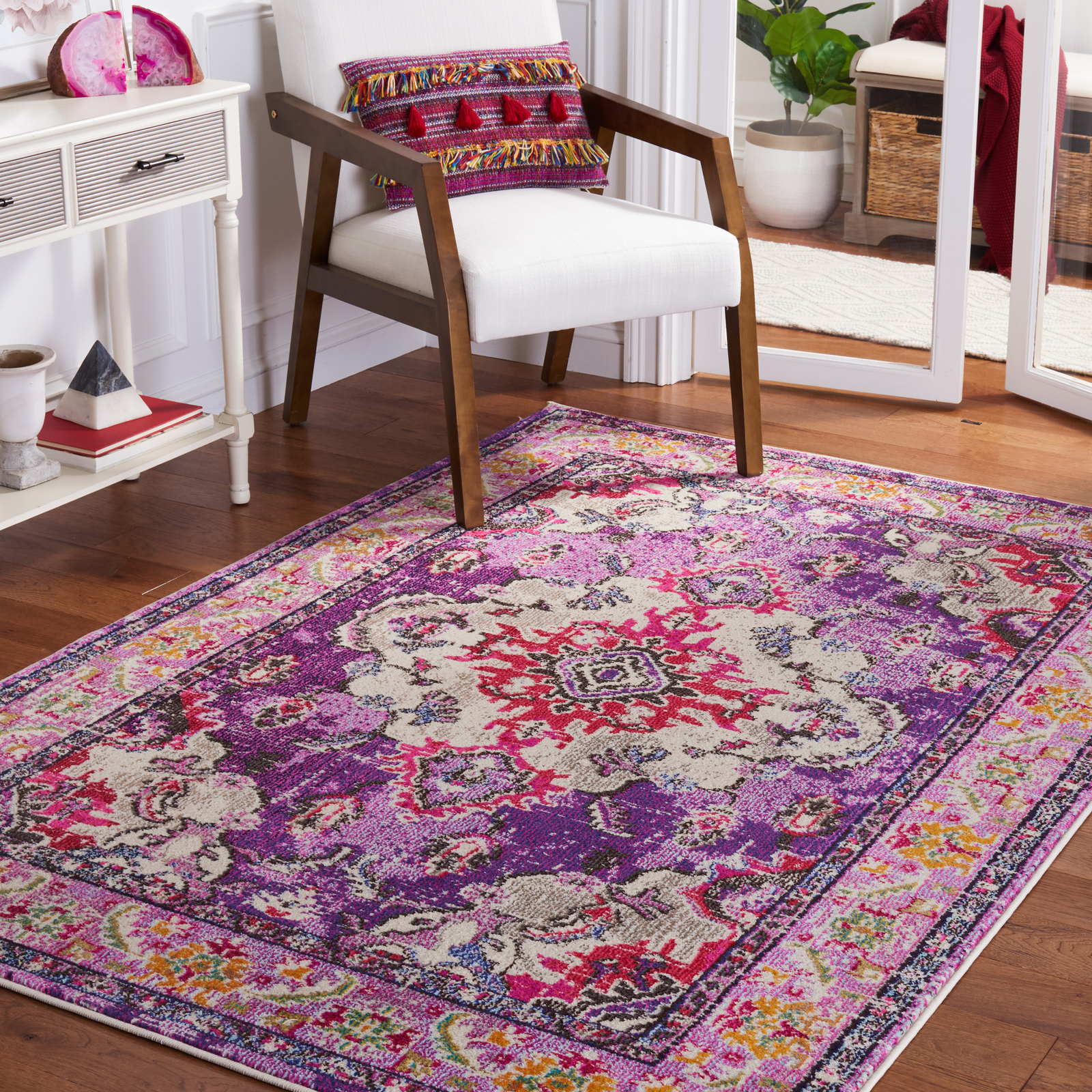 Safavieh Classic Texture Violet/ Fuchsia Vintage Area Rug MNC243P