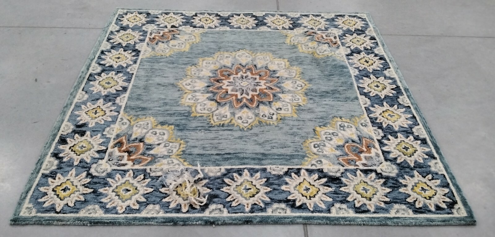 BLUE / GOLD 6′ X 6′ Square Damaged Rug, Reduced Price 1172702284 BLM902M-6SQ