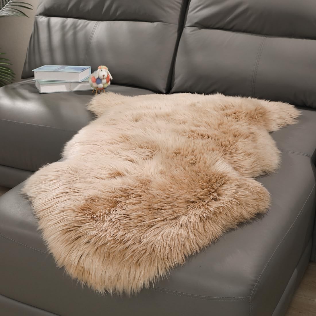 Genuine Fluffy Sheepskin Rug, Shaggy Wool Fur Lambskin Throw Pad for Bedroom …
