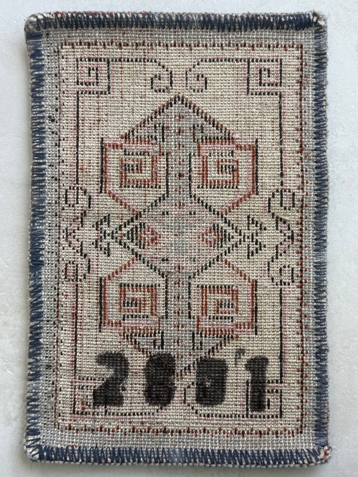 Small 14 x 9.5 Inch Vintage Moroccan Handmade Berber Wool Table Desk Rug