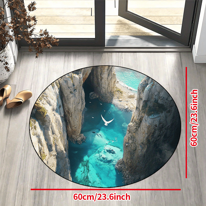 1pc Soft Fluffy Carpet – Round Rug for Living Room, Bedroom- Machine Washable √