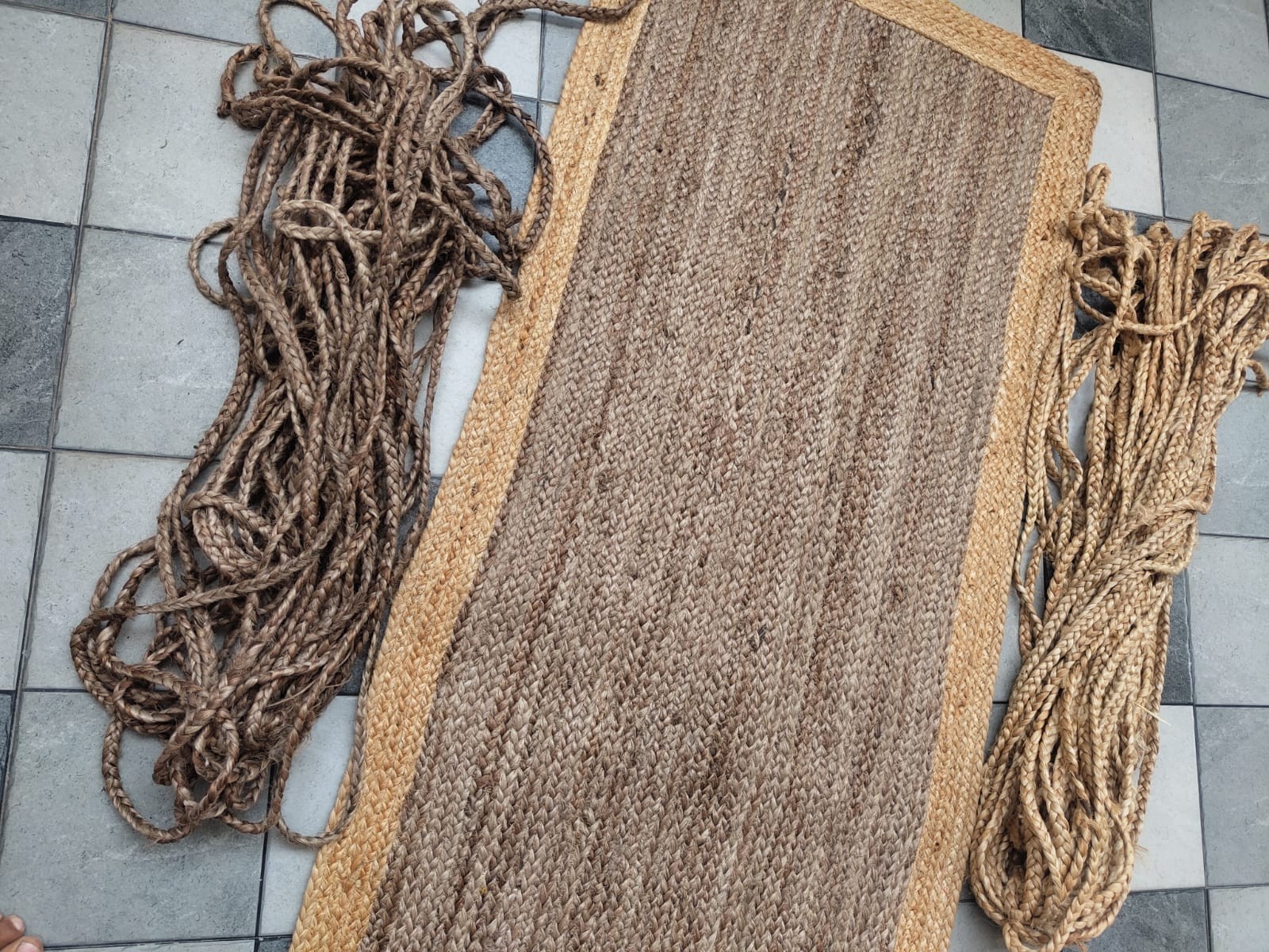 Jute Rug Runner 100% Natural Area Rug Carpet Braided Style Rustic look Living