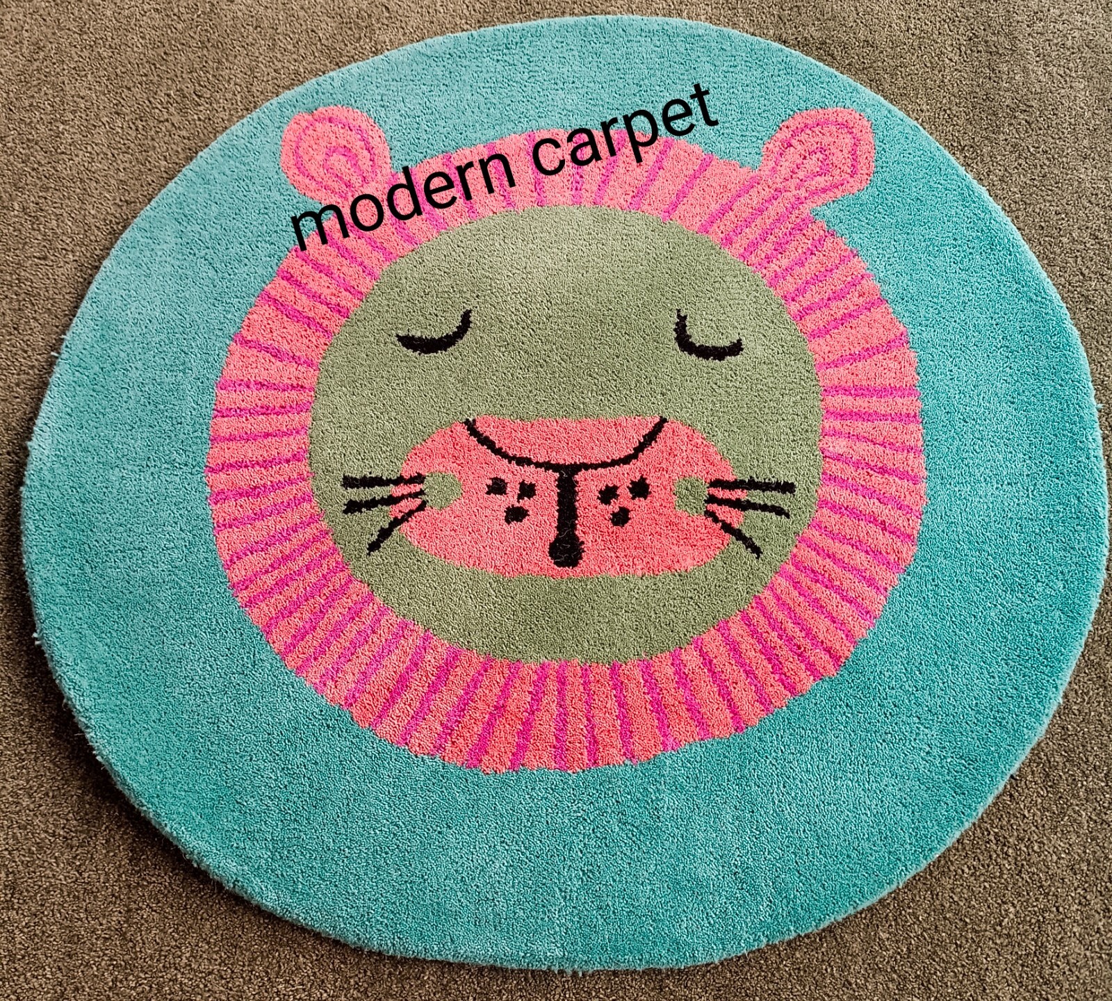 Face Rugs 3×3 Feet Handmade 100% Woolen Hand Tufted For Home Decoration