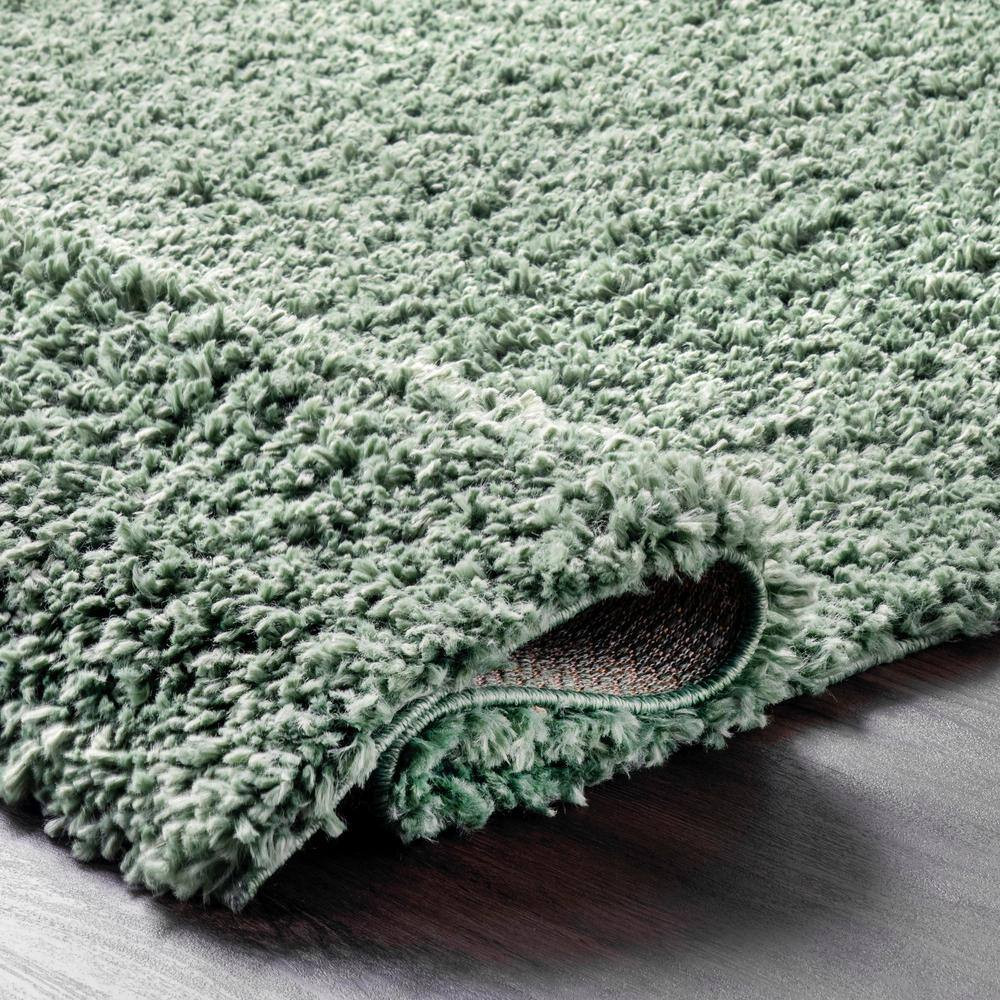 Kara Solid Shag Green Doormat 3 Ft. X 5 Ft. Area Rug