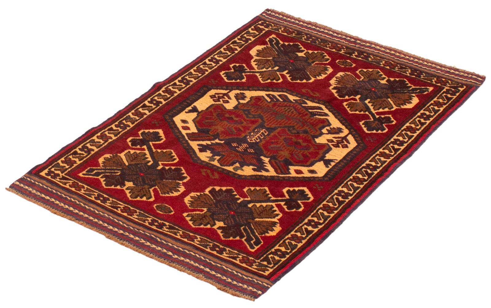 Vintage Traditional Hand-Knotted Area Rug 3’1″ x 4’7″ Oriental Wool Carpet