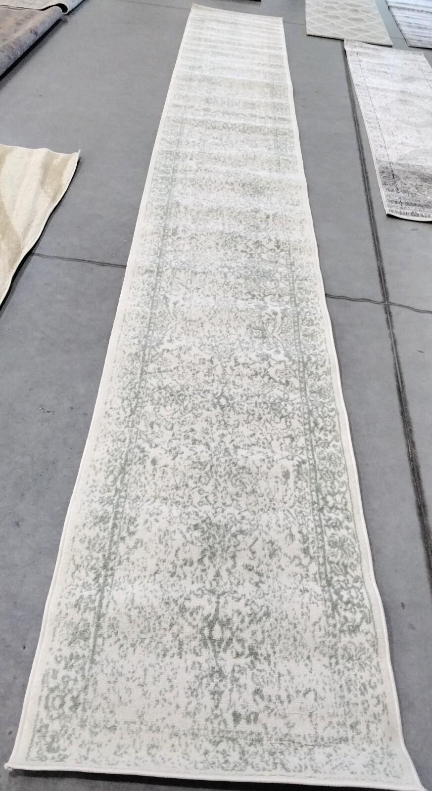 IVORY / SAGE 2′-6″ X 20′ Back Stain Rug, Reduced Price 1172753629 ADR109V-220