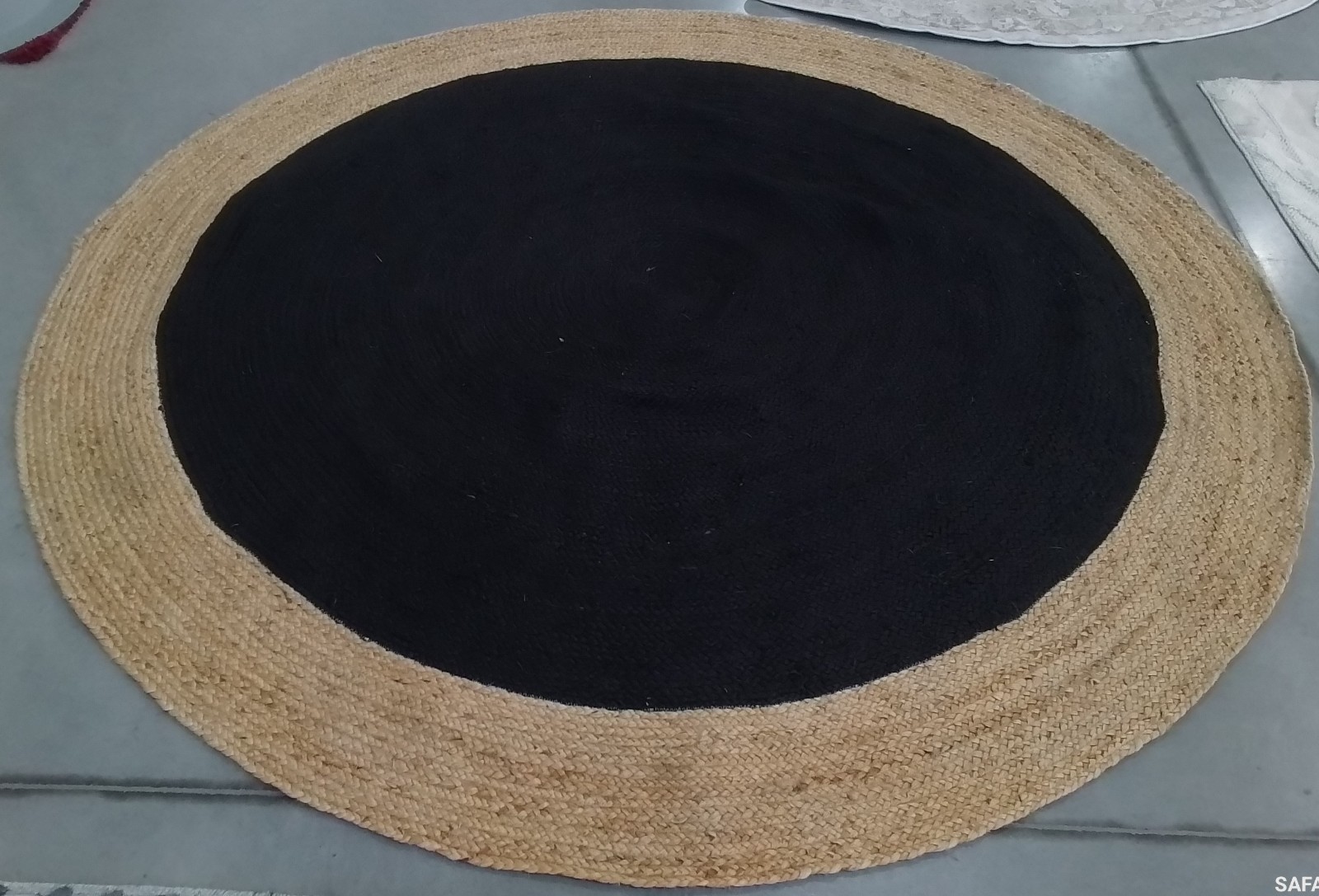 BLACK / NATURAL 8′-0″ x 8′-0″ Flaw in Rug, Reduced Price 1172782381 NF801Z-8R