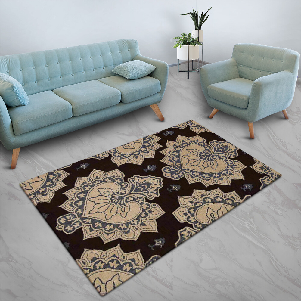 Hand Tufted Wool 5’x8′ Area Rug Floral Cream Brown BBH Homes BBK00507