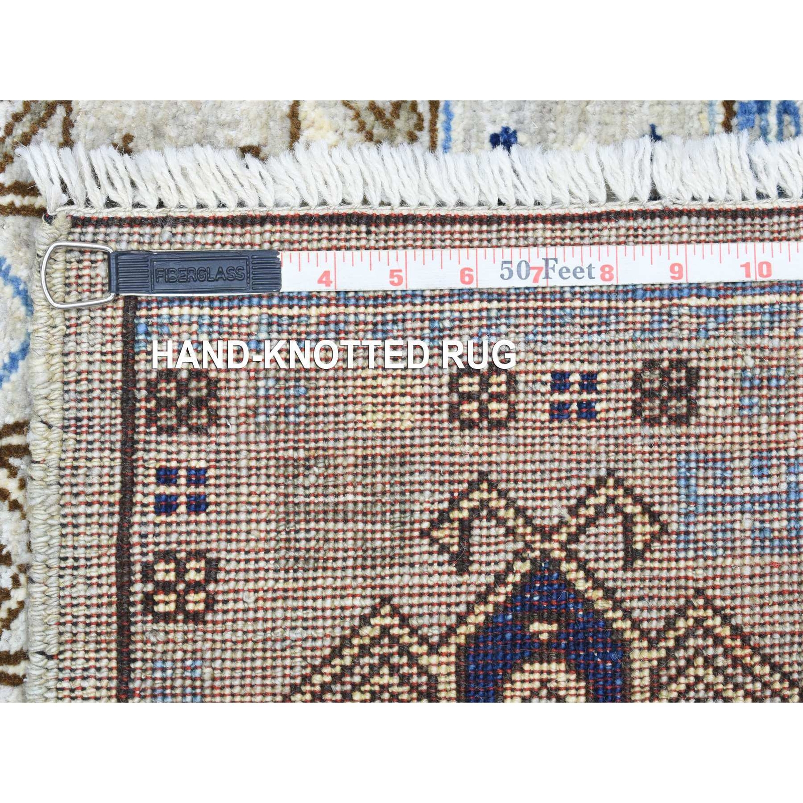 3’3″ x 5′ Light Gray Hand Knotted Afghan Ersari Organic Wool Rug R72678