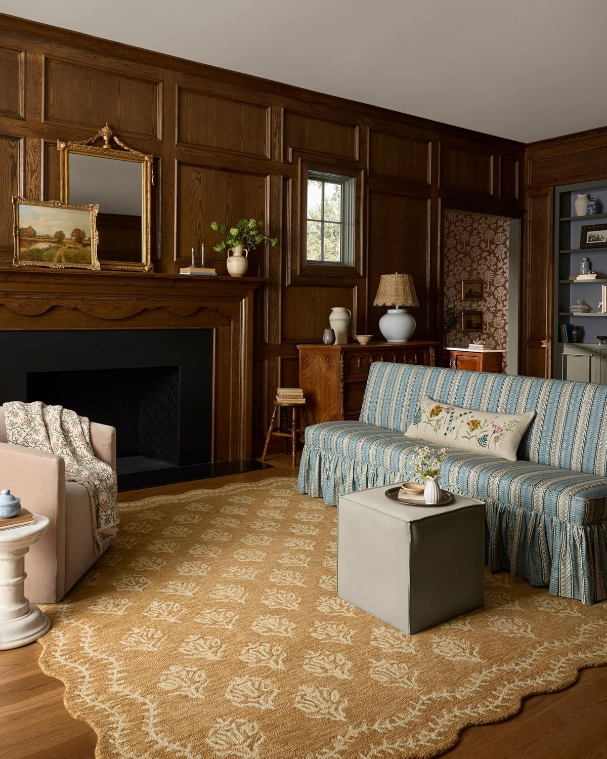 Loloi Rifle Paper Co. Lisette Collection LST-01 Wheat/Ivory 18″ X 18″ Sample Rug