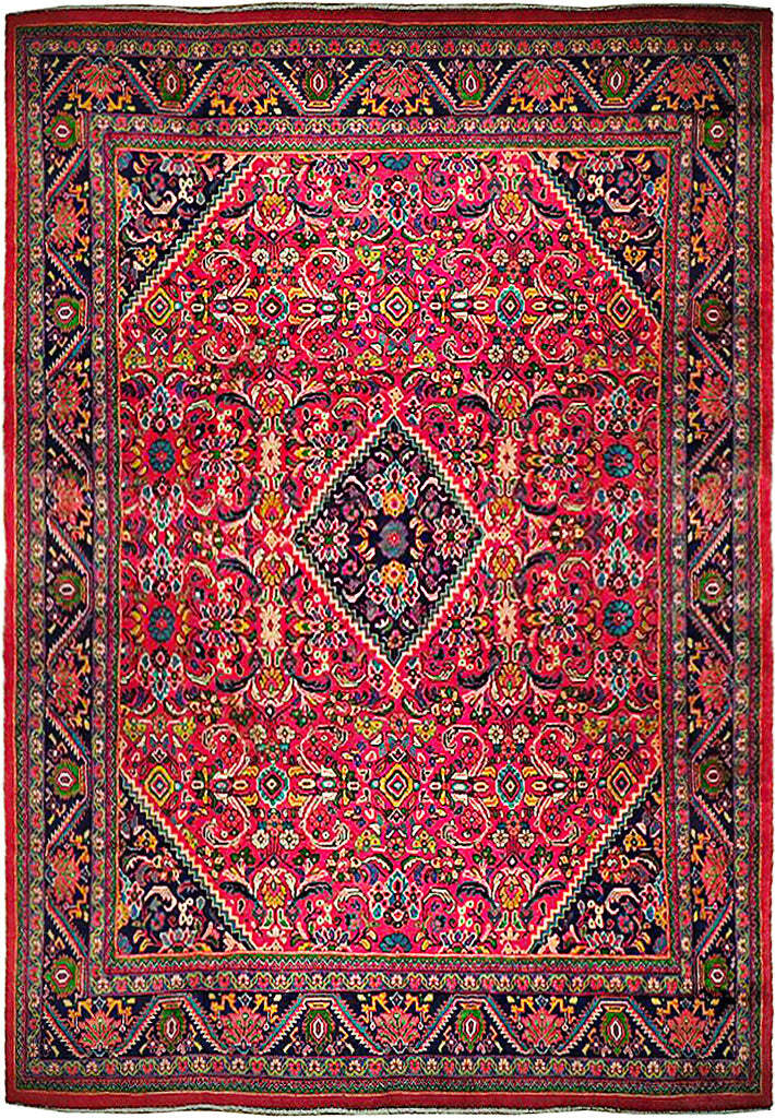 10′ x 13′ Blue Semi Antique Perssiaan Traditional Design Saroukk Rug 74843