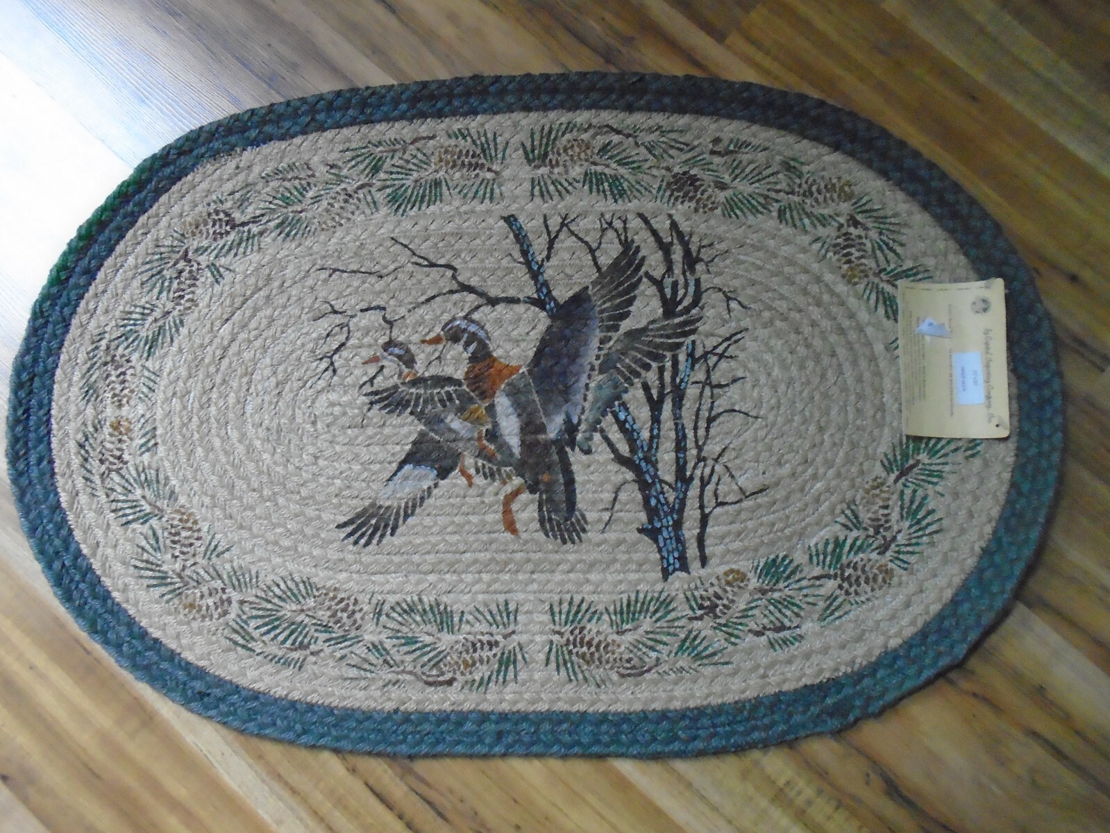 Wood Ducks Cabin throw Capitol Earth rugs braided Jute 20×30 eco friendly Fiber