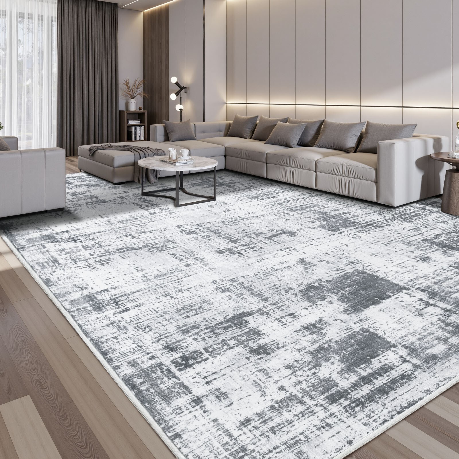 Abstract Boho Rug – Soft, Non-Slip, Machine Washable Carpet for Living Room