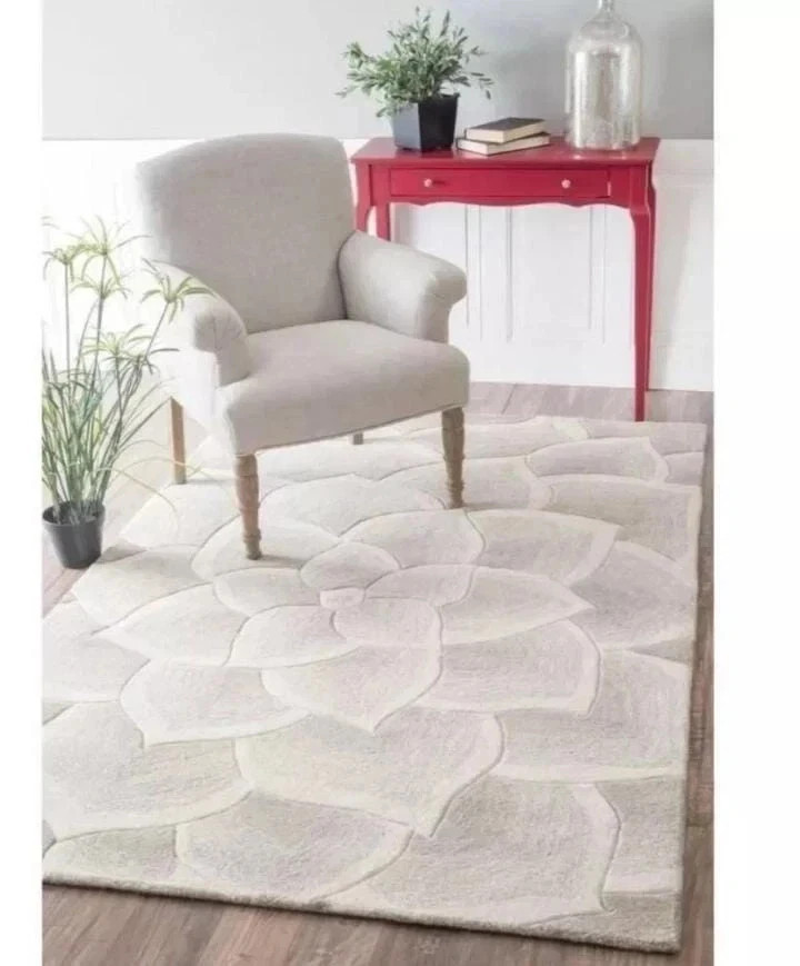 Lovely Rose flower hand tufted rug100%wool for living room bedroom carpet 8×10