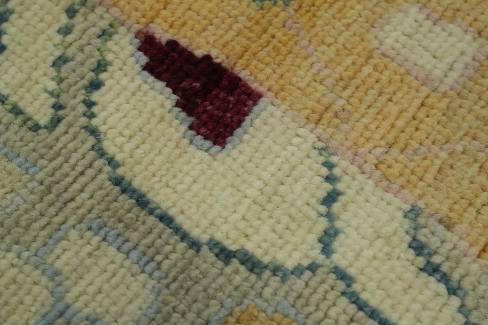 Vegetable Dye Oushak Large Rug 12×18 Ft Palace Size Geometric Wool Carpet