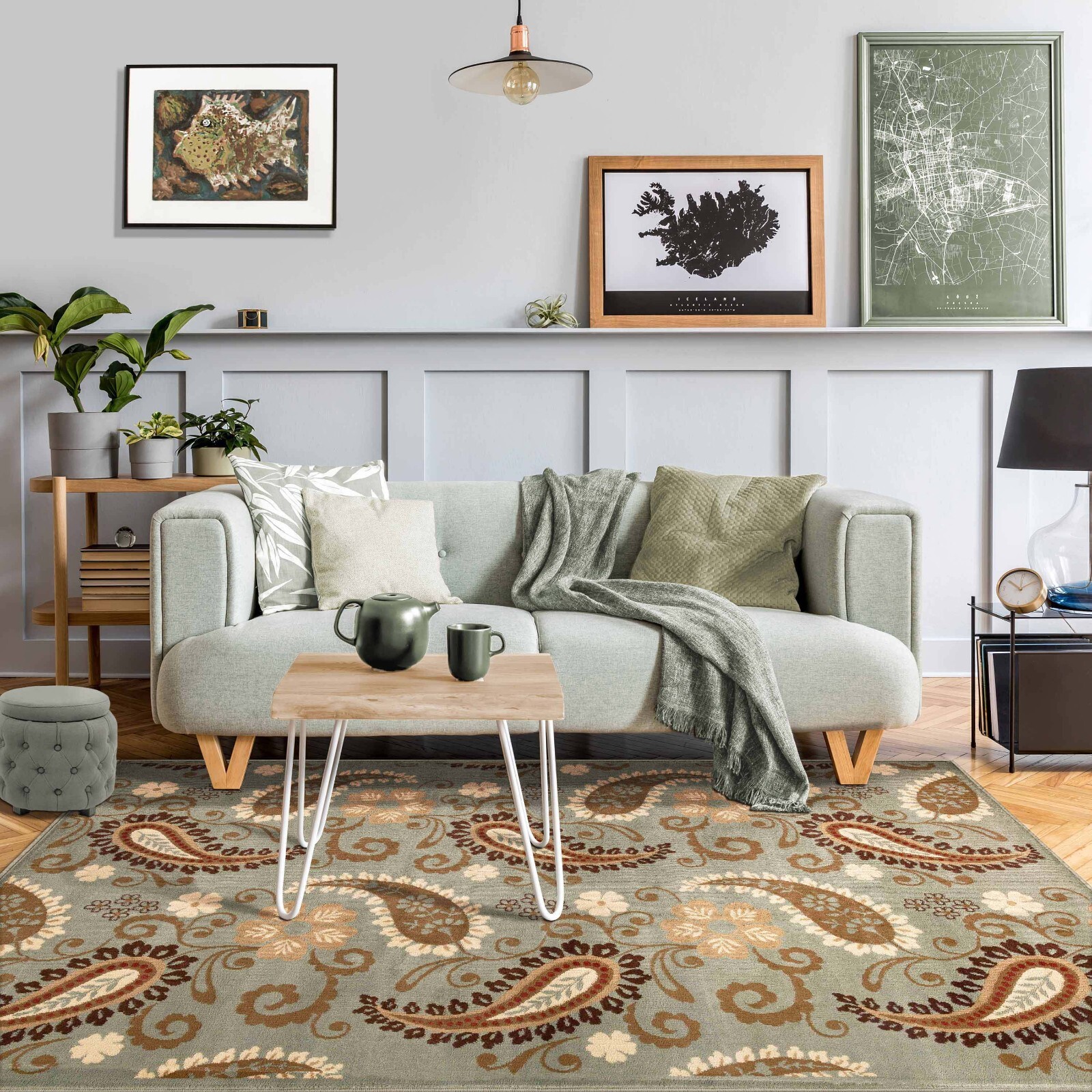 Parkway Paisley Vintage Floral Runner Hydrophobic Power-Loomed Indoor Area Rug