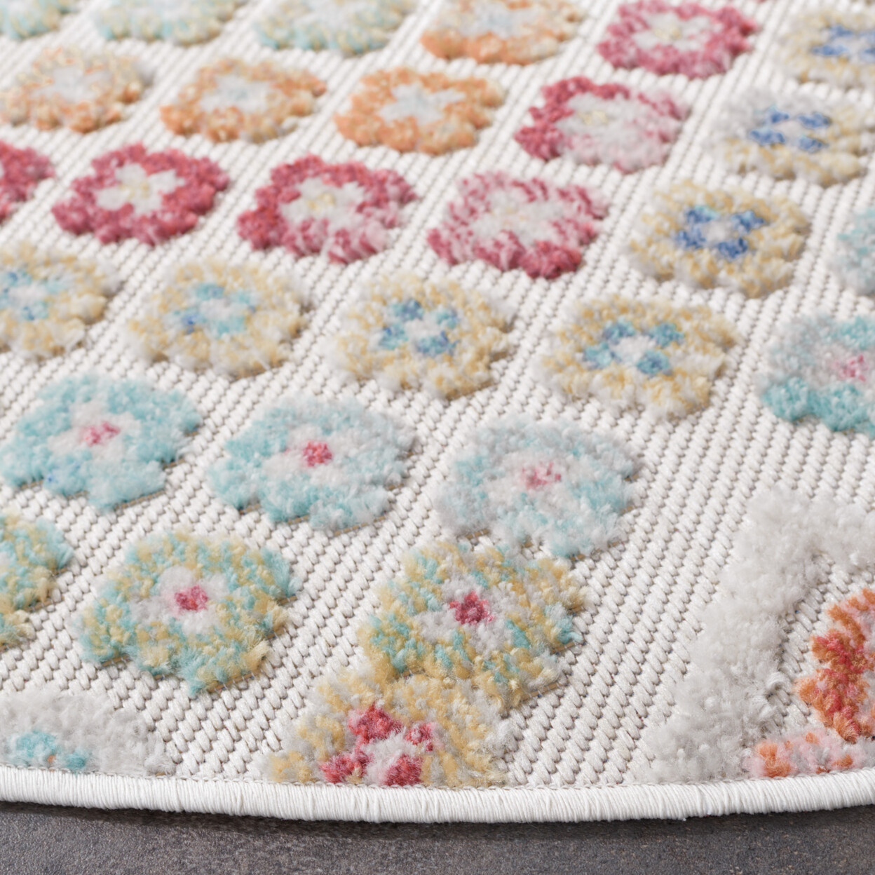 SAFAVIEH Cabana Collection CBN592P Rust Blue / Ivory Rug