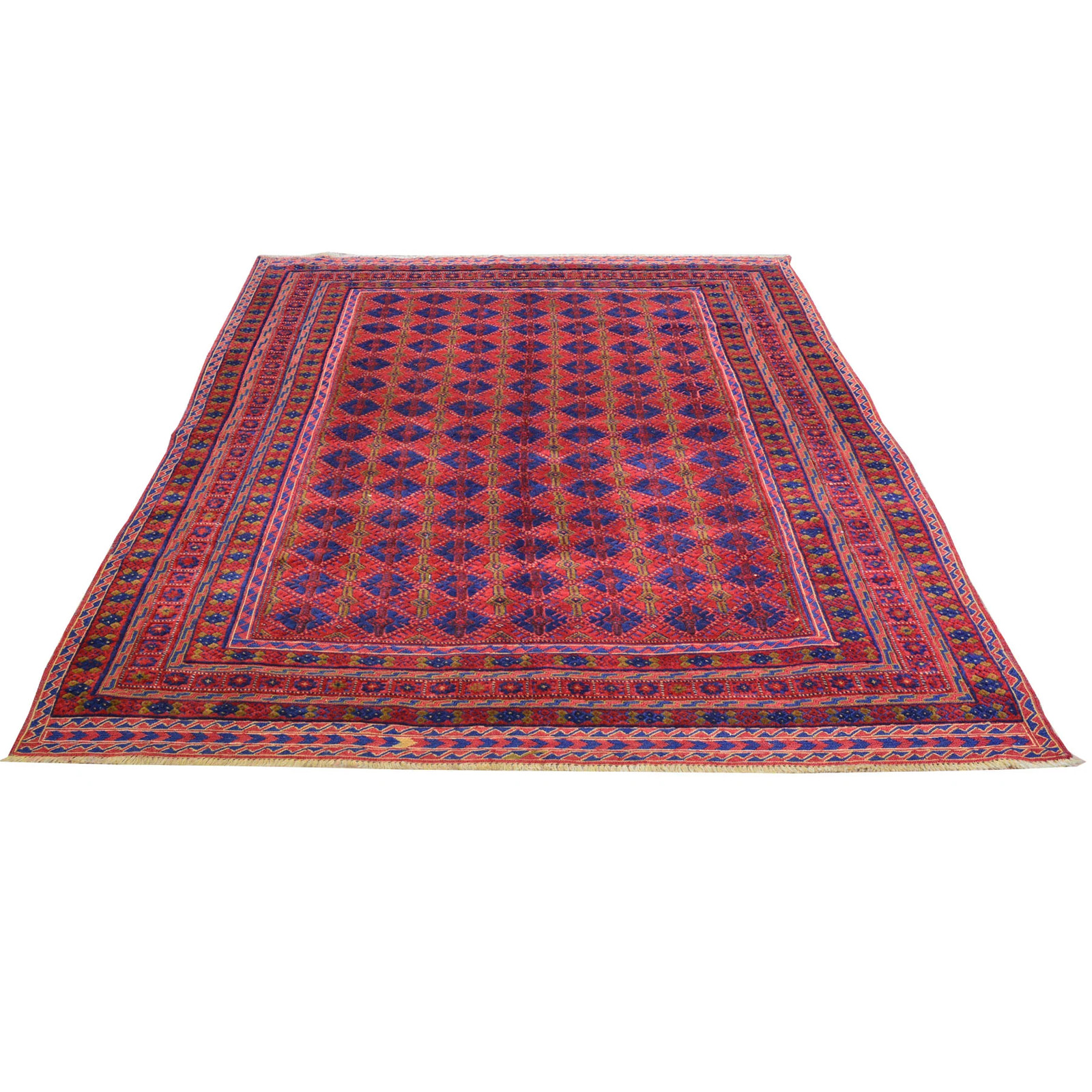 Fine Hand-Knotted And Hand-Woven Afghan Tribal Wool Rug (Size 4.8 X 6.0) Cwral-8
