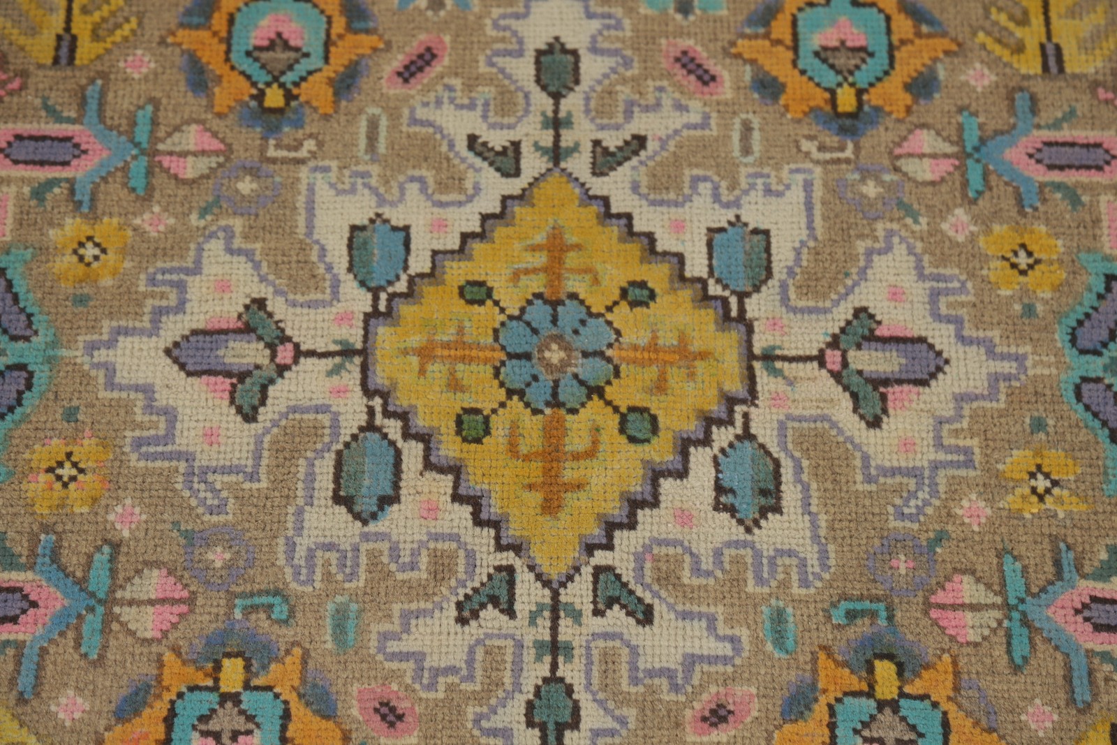 Turquoise Living Room Area Rug 7×10 Over-Dyed Wool Hand-knotted Geometric Carpet