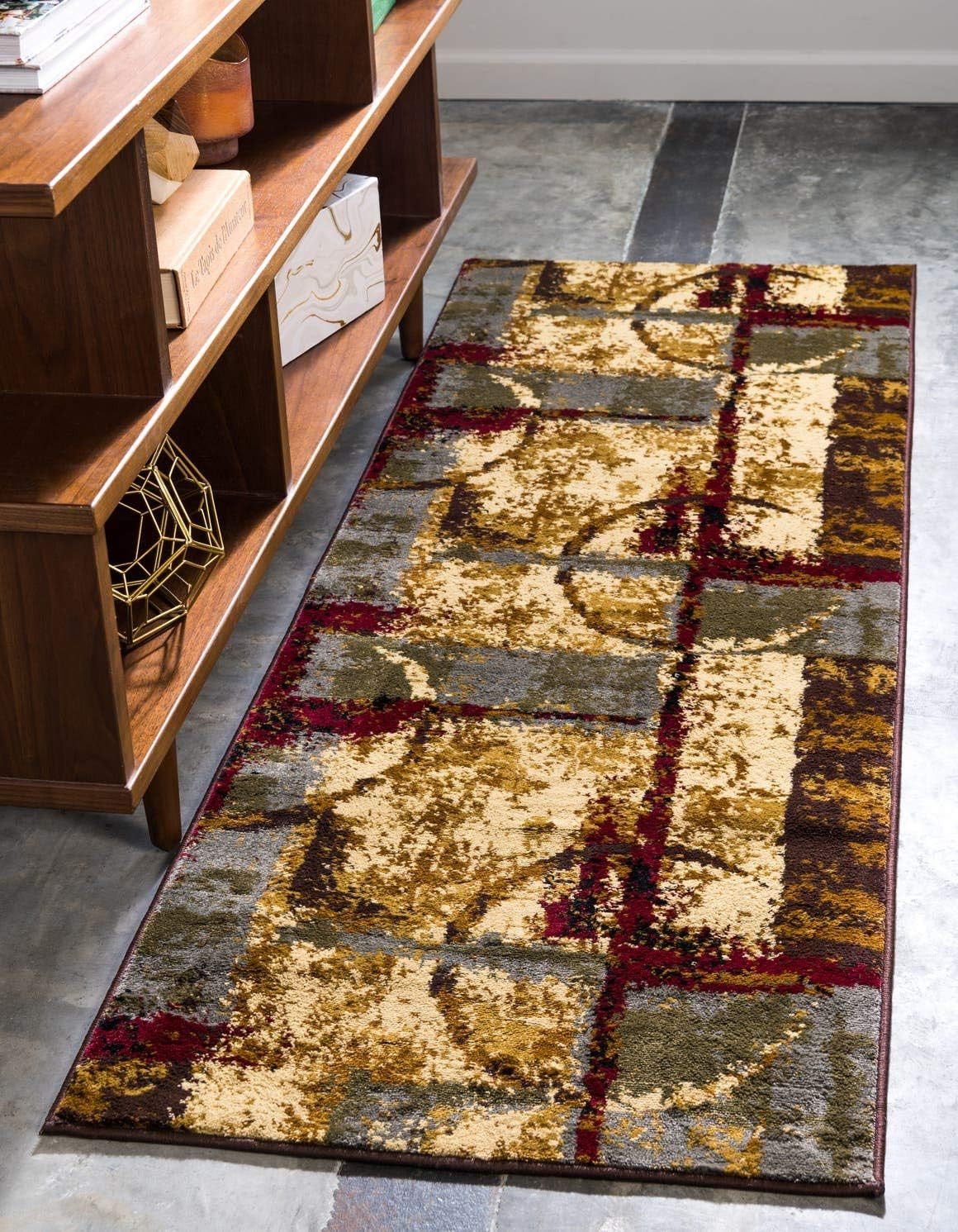 Catuai Barista Collection Runner Rug – 2’2″ x 12′, Multi/Brown Design