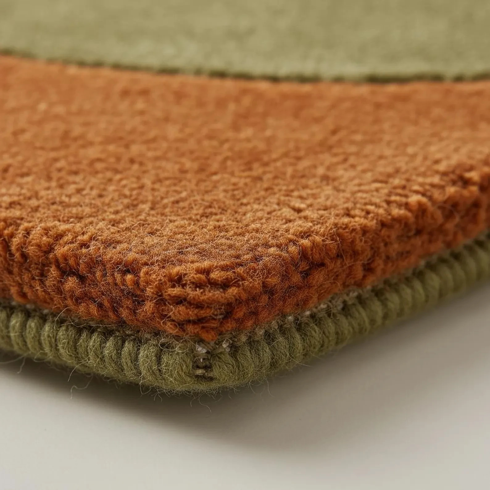 Mid-Century Modern Rug • Retro Geometric Orange Olive Abstract Carpet