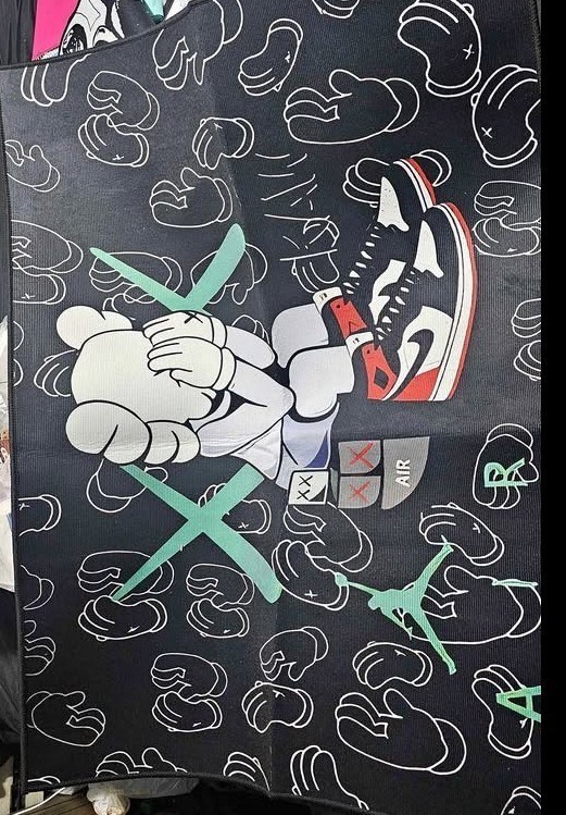 Air Jordan Kaws x Air Jordan Area Rug 30 x 40 in Black Graphic Rectangle