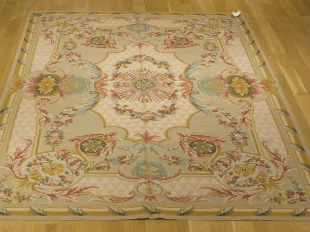 Fine French Hand Woven Aubusson 19th C. Design Needlepoint Rug 6×9